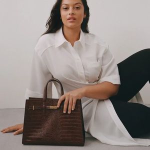 NWOT Mango Croc-effect Shopper Bag